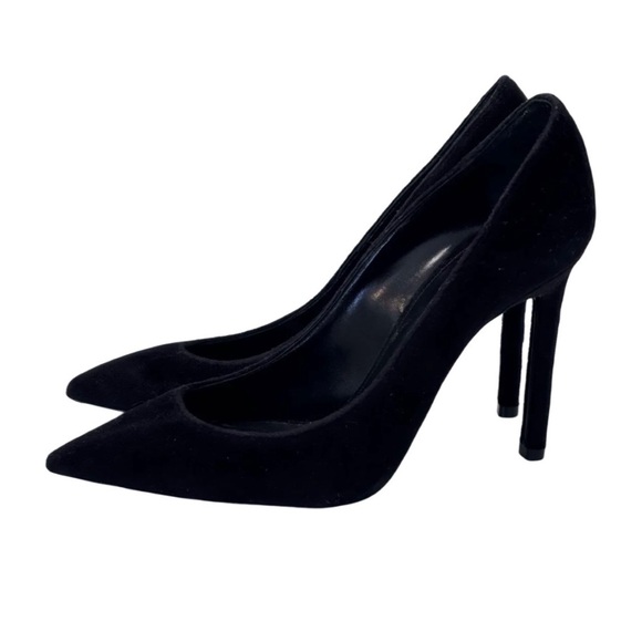 Saint Laurent Black Velvet Zoey Heels - Picture 2 of 5